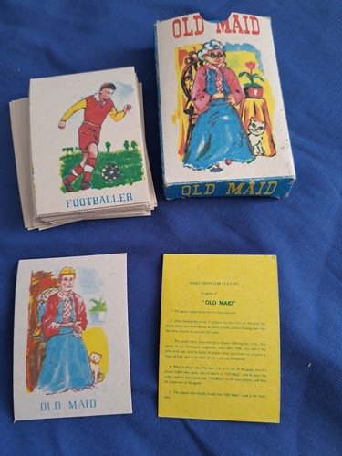Vintage retro old maid card - retro,