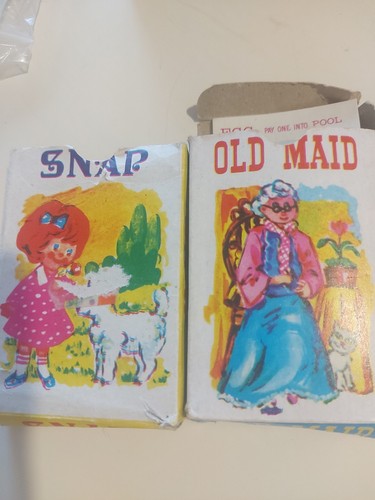 Vintage snap old maid card - vintage,