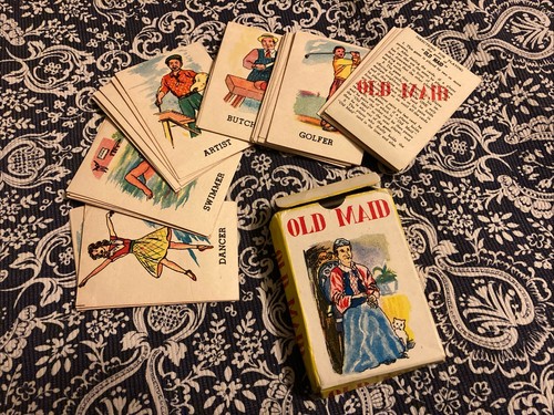 Old maid vintage - old, card
