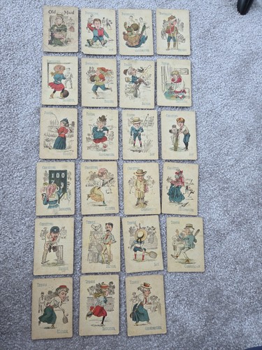 Antique old maid card game - "old, maid"