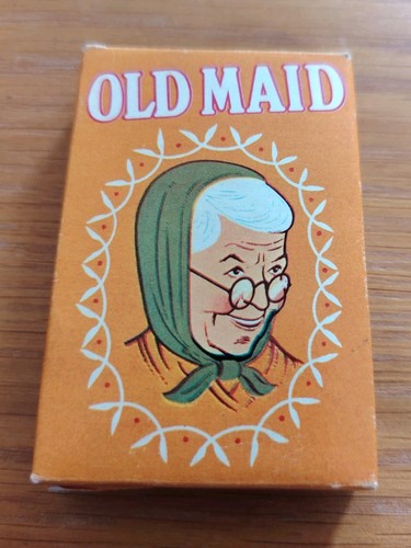 Vintage old maid card - maid,