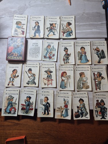Vintage old maid card game - vintage,